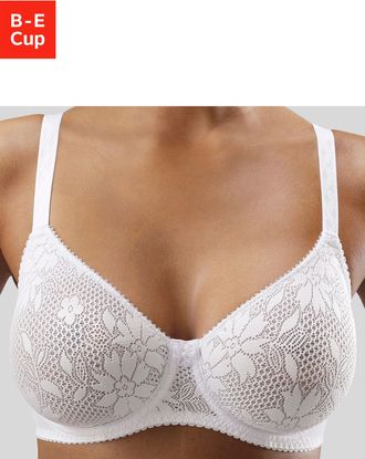 Nuance T-Shirt-BH NUANCE, Damen, Gr. 100, Cup C, weiss (wei&szlig;), Spitze, Obermaterial: 80% Polyamid, 20% Elasthan, BHs T-Shirt-BH, mit B&uuml;gel, mit nahtlosen Cup