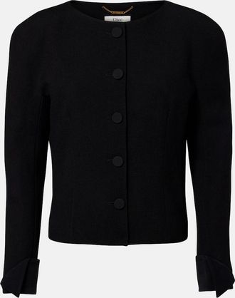 Chlo&eacute; Chlo&eacute; Virgin wool cr&ecirc;pe cardigan