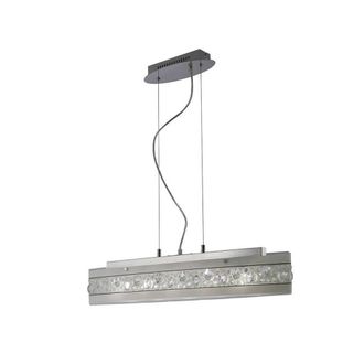 Netlighting Cosmic Ceiling Pendant Bar 5 Light Polished Chrome Glass Crystal in Grey