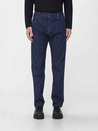 Incotex Jeans skinny fit in denim stretch blu con chiusura a scomparsa
