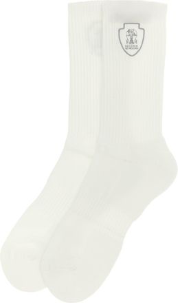 Brunello Cucinelli White Cotton Socks Clothing