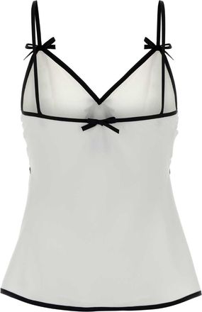 Moschino Womens White Crepe Top Bianco Maglie Sweater