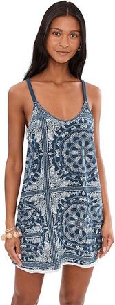 Free People Movement Hot Shot Mini Printed Womens Dress Bandana Navy Combo : MD (Womens 8-10), Cotton/Elastane