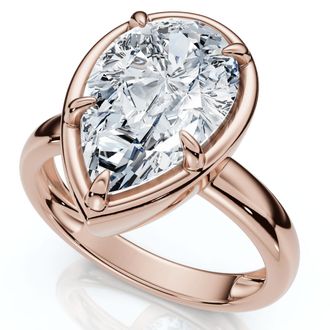 Pompeii3 Certified 3Ct Pear Alissa Engagement Solitaire Ring 14k Gold or Pt Lab Grown