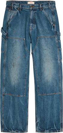 Cherry Los Angeles Paint-effect Washed Wide-leg Jeans - Denim - 28 (W28 / XS)