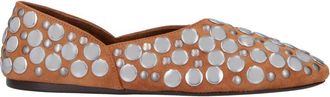 Khaite Brown Jane Studs Pointed-Toe Flats
