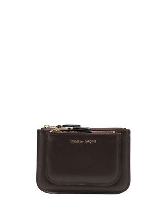 Comme Des Garçons double-compartment leather wallet - Brown