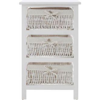 Premier Housewares 3 Maize Baskets White Storage Unit - Premier Housewares