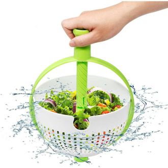 Trade Shop Trade Shop - Scolapasta 2in1 Centrifuga Per Lavare Insalata Lava Frutta E Verdura Cesto Scola
