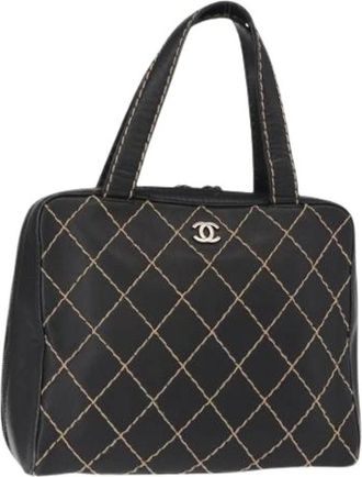 Chanel Pre-owned Handbags, female, Black, Size: ONE SIZE Pre-owned Vintage Handbag