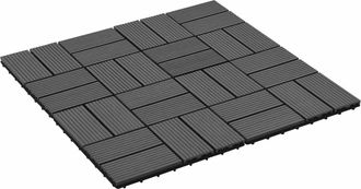 vidaXL Tile De Decking 22 Uds. Negro 30 X 30 Cm Wpc Vidaxl