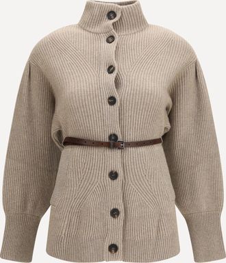 Brunello Cucinelli High neck Cardigan with belt Female S