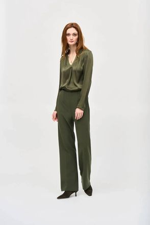 Joseph Ribkoff Hensley High Rise Wide Leg Pants In Iguana