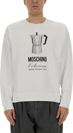 Moschino White Crew Neck Sweatshirts
