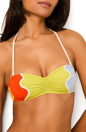 Solid & Striped The Teagan Abstract Print Halter Bikini Top in Floral Color Block at Nordstrom, Size X-Small