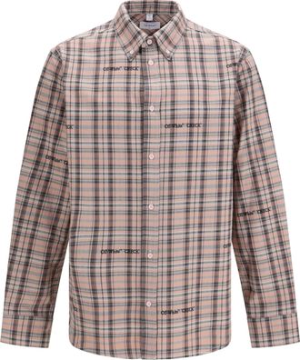 Off-white Mens Flannel Shirt Mauve Morn Cotton