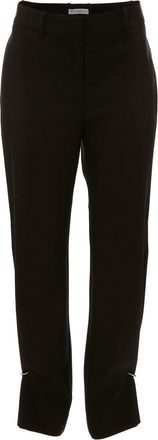 J.W.Anderson ring detail slim-leg trousers - women - Virgin Wool - 10 - Black
