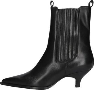 Lina Locchi Schoenen, Dames, Zwart, 36 EU, Leer, AV 258 Enkellaarsjes