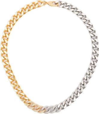 Maje Zirconia schakelhalsketting - Goud