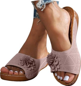 Generic Comfortable Orthopedic Sandals for Women Dressy Summer Flat 2026 Arch Support Flip Flops Open Toe Wedge Platform Walking Sandals Women Wide Width Slip