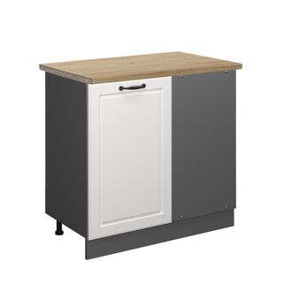 Vicco Armario De Esquina R-line, Blanco Casa De Campo, 86 Cm, Et Roble