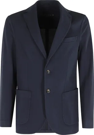 Circolo 1901 Navy G. Dyed Patch Pocket Cotton-Blend Blazer