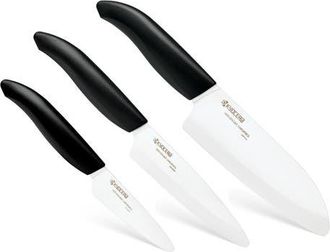 Kyocera Advanced Ceramics 3 Piece Revolution Series Knife Set in Black at Nordstrom