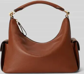 Lauren Ralph Lauren Henkeltasche aus echtem Rindsleder in Cognac, Gr&ouml;&szlig;e 1