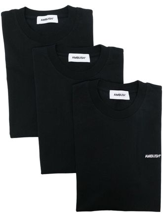 AMBUSH logo-embroidered T-shirt set (set of three) - Black
