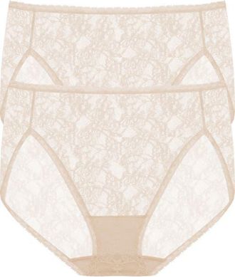 Natori Bliss Allure Lace One Size French Cut Brief 2-Pack in Cafe at Nordstrom