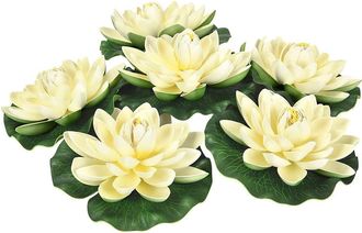 OEM Lot De 6 Fleurs De Lotus, Mousse Eva, N&eacute;nuphars Flottants, D&eacute;coration Bassin, Int&eacute;rieur Ext&eacute;rieur