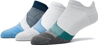 Feetures Elite Light Cushion No Show Tab 3-Pair Pack No Show Socks Shoes Blue Wave/White Tide/Stone Ivy : LG (US Mens Shoe 9-12 - Womens Shoe 10-13)