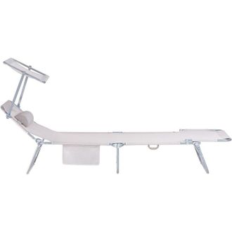 SoBuy SoBuy Outdoor Garden Beach Folding Chair Sun Lounger with Adjustable Sun Shade and Backrest,OGS48-MI