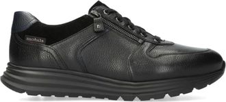 Mephisto Brayan Heren Sneaker - Zwart Leer - Brede Pasvorm - Heren - Sneakers - Zwart - 44 1/2 EU - Leer - Schoenen