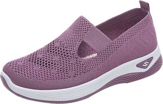 Generic UK Clearance Women Slip on Trainers, Ladies Breathable Mesh Walking Running Shoes Non Slip Low Top Trainers Comfortable Athletic Sneakers All Day Walk