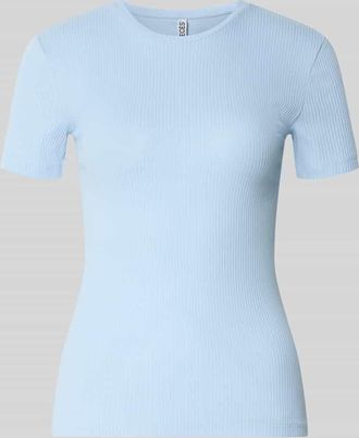 Pieces Slim Fit T-Shirt aus Baumwoll-Mix Modell RUKA in Hellblau, Gr&ouml;&szlig;e XS