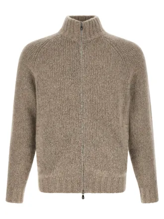 Brunello Cucinelli Beige Cashmere Mens Cardigan