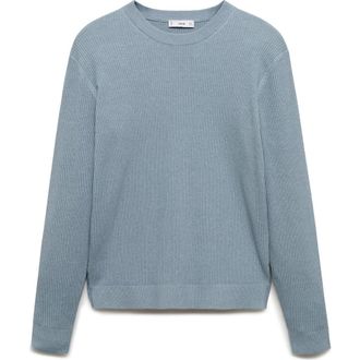 Mango Rib Sweater in Sky Blue at Nordstrom Rack, Size Xx-Large