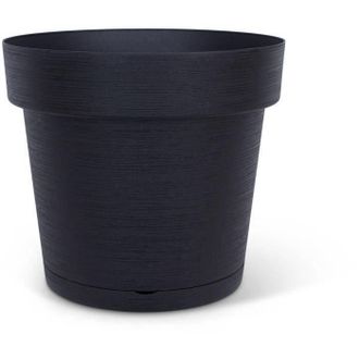 OEM Maceta Con Reserva De Agua - Garden Id Glamour - Antracita 40 Cm - Superficie Granulada - Interior/exterior - Dise&ntilde;o Limpio
