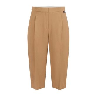 Elisabetta Franchi Dames, Broeken, Beige, Maat: S Gabardine