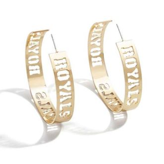 WEAR by Erin Andrews x Baublebar Kansas City Royals Large Cutout Hoop Earrings in Gold at Nordstrom