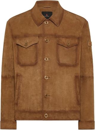 Peuterey Vintage Su&egrave;de Jas met Knoopdetails - Heren - Zomerjassen - Bruin - S - Su&egrave;de - Jassen
