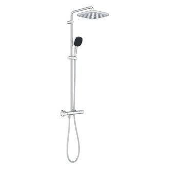 GROHE Columna De Ducha Vitalio Comfort 250 Con Mezclador Termost&aacute;tico + Ducha Mural + Teleducha De 2 Chorros, Cromo (26696002) - Grohe