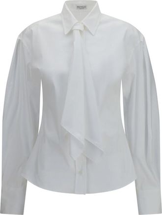 Brunello Cucinelli White Slim Solid Shirt