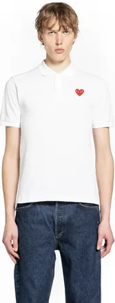 Comme Des Gar&ccedil;ons Heart Cotton Piqu&eacute; Polo Shirt