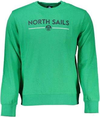 North Sails Hoodies & sweatvesten, Heren, Groen, XL, Katoen, Crew Neck Sweatshirt
