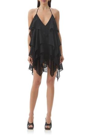 AFRM Decima Clip Dot Minidress in Noir at Nordstrom Rack, Size Large