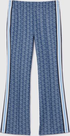 Lacoste flared joggingbroek met Monogram-motief voor dames in blauw