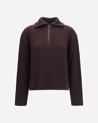 Courr&egrave;ges Ribbed zip Sweater Female XS