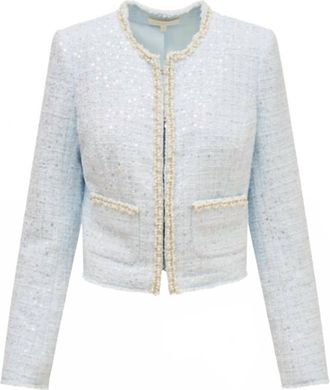 LoveShackFancy Womens Kelli Long Sleeve Jacket In Blue